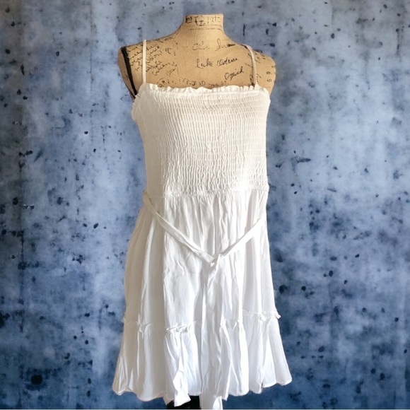 ROW•A White Smocked Bandeau Minidress X-LARGE NWT❤️ Garden Girl - Picture 6 of 11